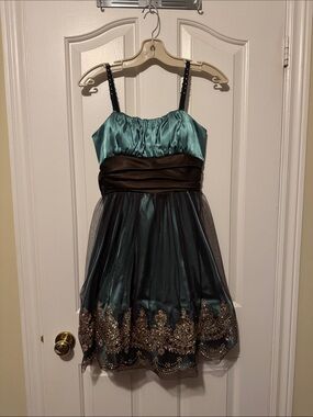 Laura Sparkly Green Wedding Guest or Graduation dress